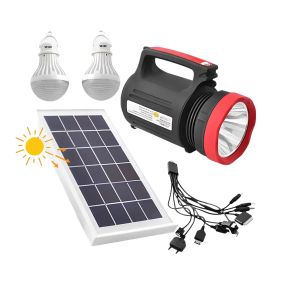 Фонарь-прожектор аккумуляторный с солнечной панелью Wimpex WX-1902 5W + 2 лампы 3W