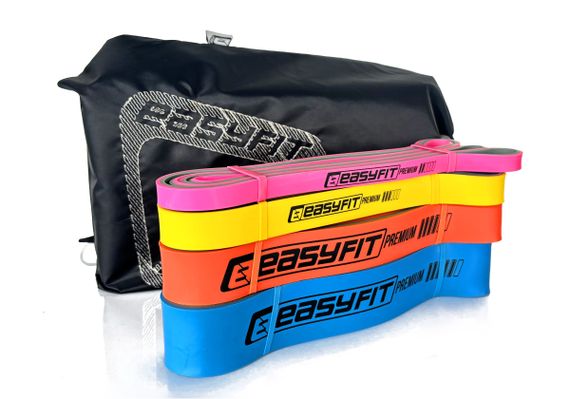 Набір двошарових гумок для підтягування EasyFit Premium 7-63 кг (4 шт) (EF-7634s)