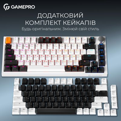 Клавиатура GamePro Asgard Valhalla MK160W Pro 75 RGB Wireless/Bluetooth/USB White (MK160W Pro) | Зображення 2