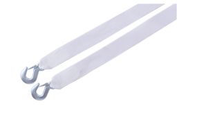 Трос буксировочный 5м*50мм 3т (белый) (крюк) (пакет) СИЛА