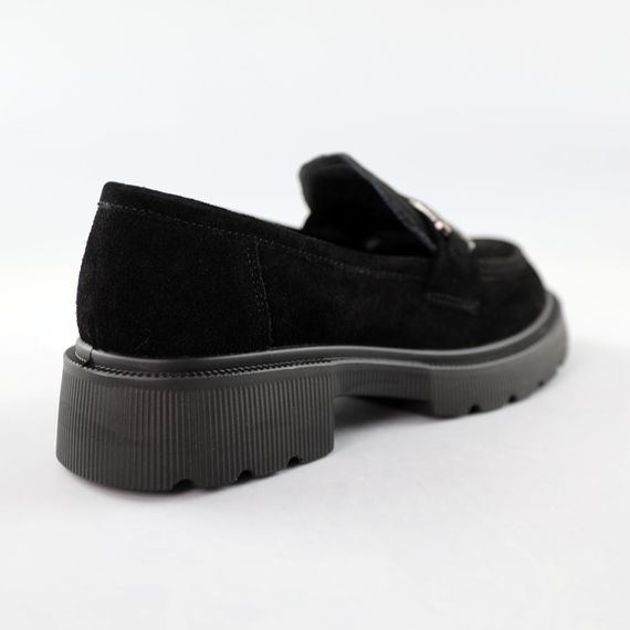 Лофери жіночі замшеві 591620 Чорні 36 37 38 39 40 41 | Зображення 5