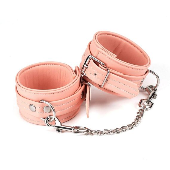 Поножі Liebe Seele Dark Candy Pink Ankle Cuffs, знімний ланцюжок Sex Aura