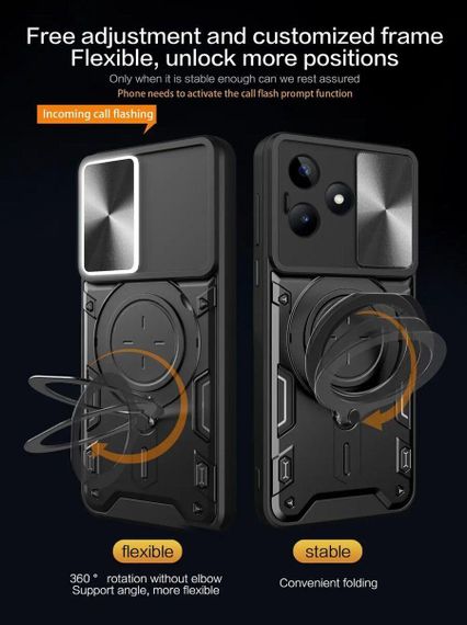Чохол Magnetic Stand з захистом камери для Xiaomi Redmi 13 колір Синiй | Зображення 2