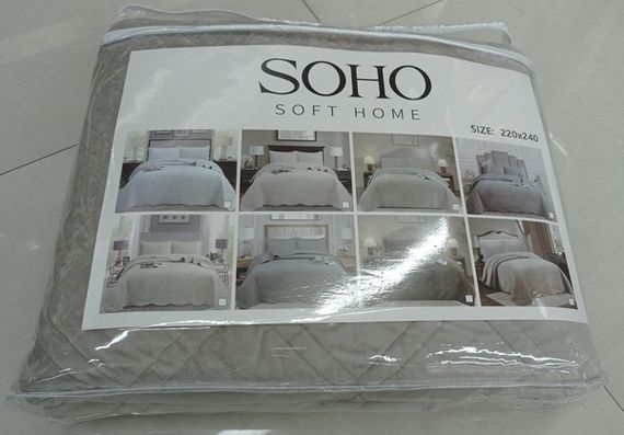 Покривало Soho 220x240 см VELVET Vip Romb Ivory | Зображення 1