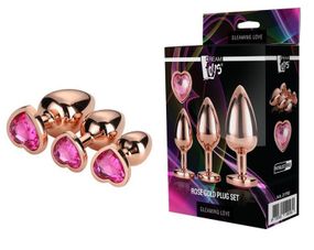 Набор анальных пробок GLEAMING LOVE ROSE GOLD PLUG SET Sex Aura