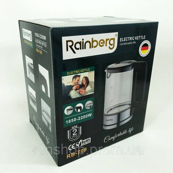 Электрический чайник с индикатором включения Rainberg RB-709, Надежный электрочайник IG-42 | Зображення 9