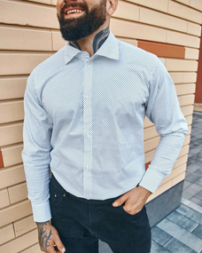 Рубашка классическая белый горох S M