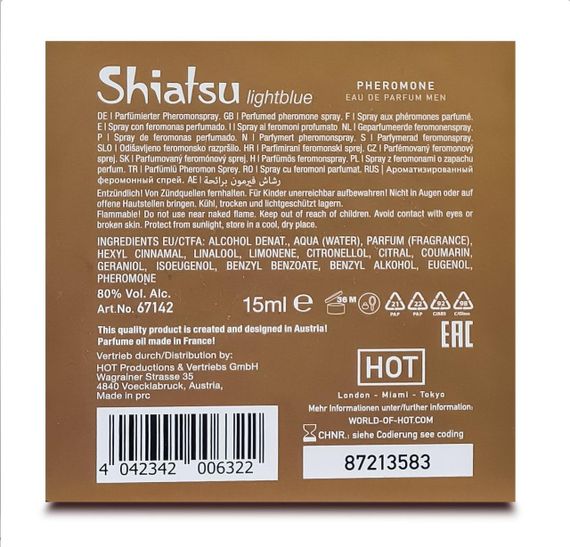 Духи з феромонами чоловічі SHIATSU Pheromone Fragrance men lightblue 15 ml | Зображення 4