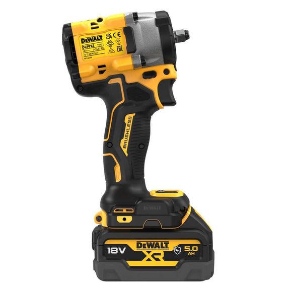 Гайковерт ударный аккумуляторный бесщёточный 610Нм DeWALT DCF923P2G | Зображення 4