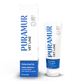 Гель-паста PURAMUR Fresh Breath для собак та котів з ензимами для догляду за зубами та яснами 75 мл