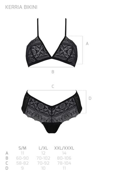 Комплект Passion KERRIA BIKINI black, S/M, бралет і трусики-бікіні | Зображення 4