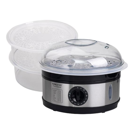 Пароварка електрична трирівнева 650 Вт 11 л з таймером і захистом від перегріву Sokany SK-07018 | Зображення 5