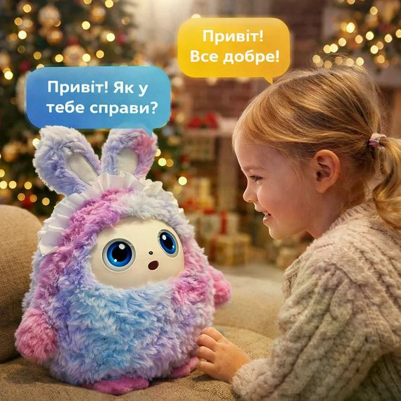 Интерактивная плюшевая AI-игрушка Ledodo с LED-глазами фиолетовая • Мягкая игрушка с искусственным интеллектом для детей | Зображення 4
