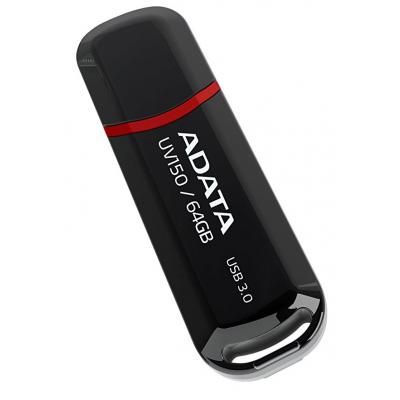 USB флеш накопитель ADATA 64GB UV150 Black USB 3.0 (AUV150-64G-RBK) | Зображення 1