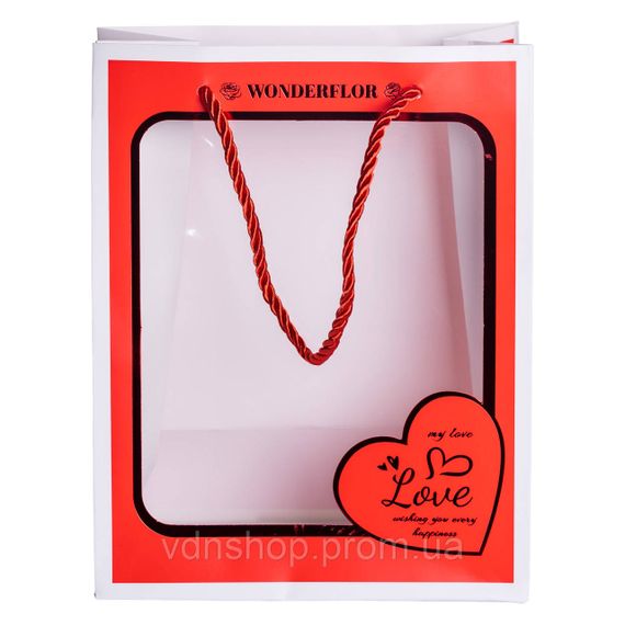 Набір подарункових пакетів з паперу Love з віконцем 12 шт 18×10×23 см HP-10359-17 | Зображення 5