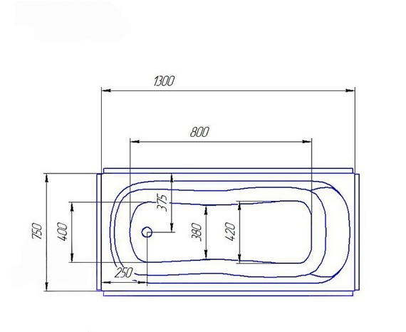 Акрилова ванна Redokss San RIMINI 1300x750 | Зображення 5