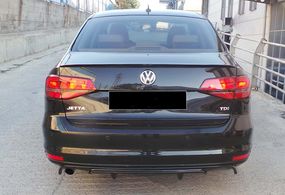 Задній дифузор DPT (2014-2018, чорний глянець) для Volkswagen Jetta рр