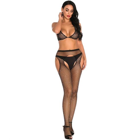 Еротичні колготки з відкритими стегнами Babydoll 44 Чорний 5024 | Зображення 2