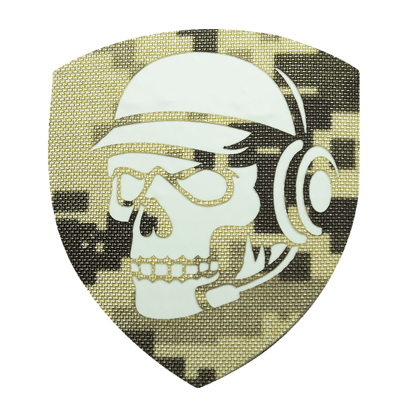 Шеврон Camotec Череп зв'язківець (7*8) Піксель/Люмін (9023)