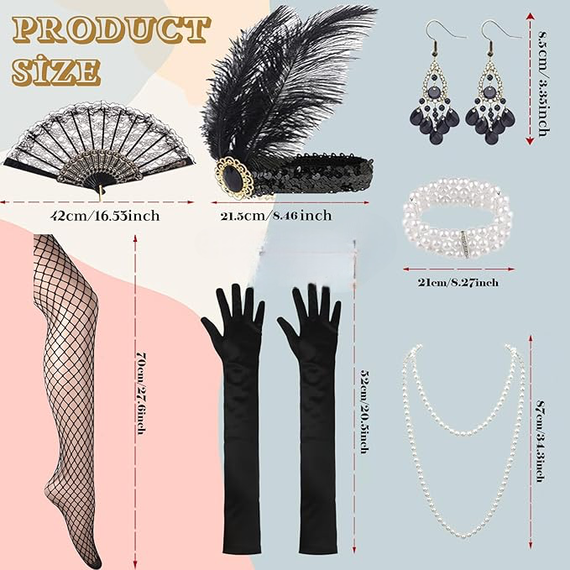 Сукня Гетсбі 20-х коктейльна з паєтками бахромою, пов’язкою прикрасами перчатками, жіночій ретро образ флаппер Чарльстон Хелловін | Зображення 2