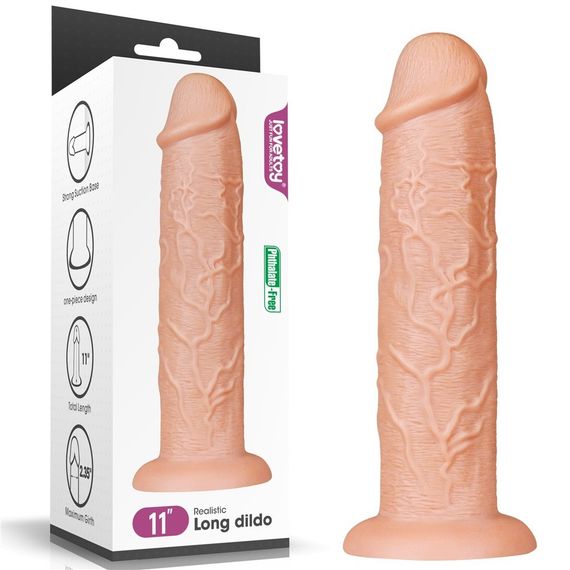 Фалоімітатор значного розміру 11'' REALISTIC LONG DILDO Sex Aura | Зображення 1