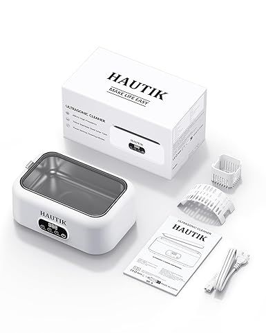 Ультразвуковий очищувач HAUTIK 49000 Гц, очищувач для окулярів, 700 мл, ультразвуковий очищувач з 3 функціями часу та цифровим дисплеєм, для окулярів, ювелірних виробів, годинників, монет (M9B201) | Зображення 4
