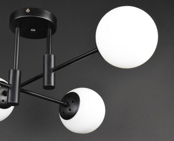 Люстра стельова на 4 лампочки 27759 Чорний 26х65х65 см. | Зображення 1