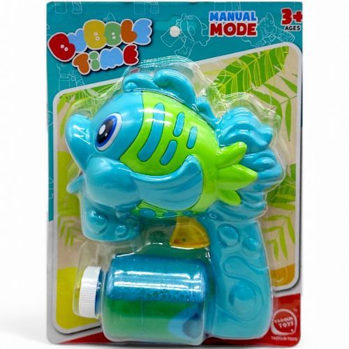 Пистолет с мыльными пузырями "Рыбка" механический (бирюзовый)