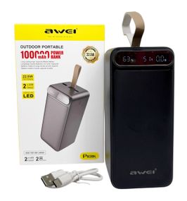 Power Bank 100000 mAh 22,5W з кабелем Type-C P101K зарядка зовнішній акумулятор павербанк швидка зарядка