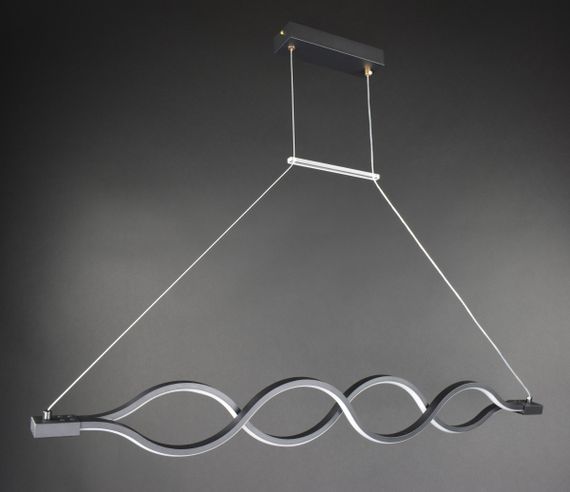 Люстра світлодіодна підвісна LED світильник для квартири на стелю лед 27439 Чорний 30-110х6х102 см.