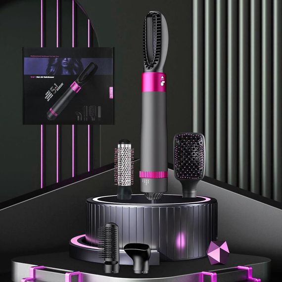 Фен-щетка 5 в 1 FACAIO, многофункциональный стайлер для укладки волос, завивка, выравнивание и сушка ионизация | Зображення 1