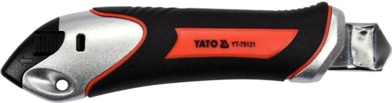 Нож выдвижное сегментное лезвие 18 мм SK5 фиксатор Zn/TPR/ABS YATO YT-75121 | Зображення 1