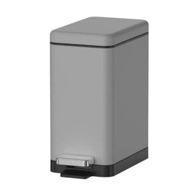 Відро для сміття Koer TC-010206-07 з плавним закриттям, прямокутне, 6 л, сірий (KR5596)