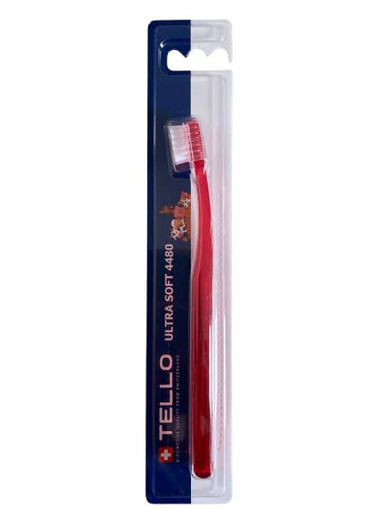Дитяча зубна щітка Tello Junior 4480 Ultra Soft (від 5 до 10 років), червона
