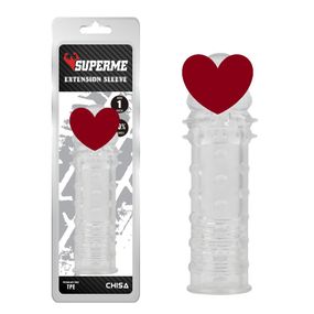 Насадка рельефная Chisa SuperMe Extra Texture Sleeve с закрытой головкой, прозрачная sexstyle