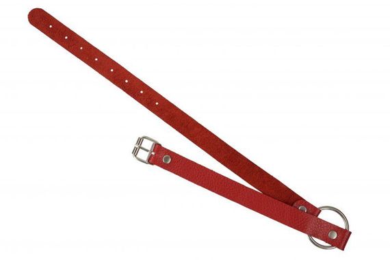 Кляп Leather O-Ring Gag Red Sex Aura | Зображення 1