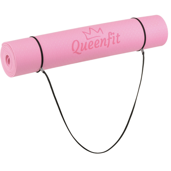 Килимок (мат) для фітнесу та йоги Queenfit Premium TPE 0,5см рожевий | Зображення 5