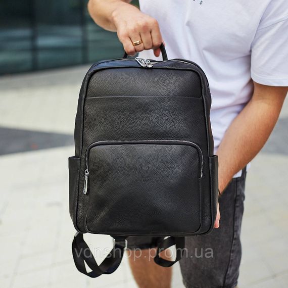 Чоловічий шкіряний рюкзак для поїздок та відпочинку 30х40х16, сумка наплічна Tiding Bag 59331, чорна | Зображення 6