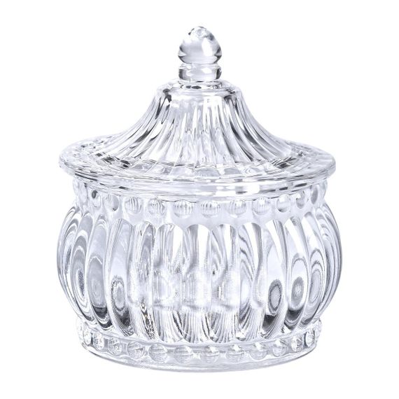 Конфетница стеклянная c крышкой Ø 8 см в восточном стиле HP-YH-2 | Зображення 1