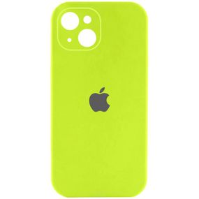 Чехол Silicone Case Full Camera Protective (AA) для Apple iPhone 14 (6.1") Кислотно-зеленый / Acid Green