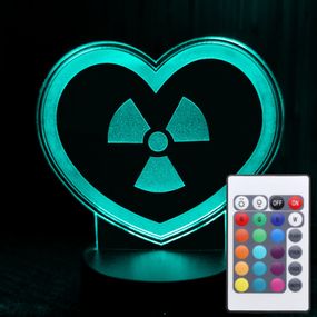 Акриловый светильник-ночник с пультом 16 цветов Сердце Радиация tty-n001155