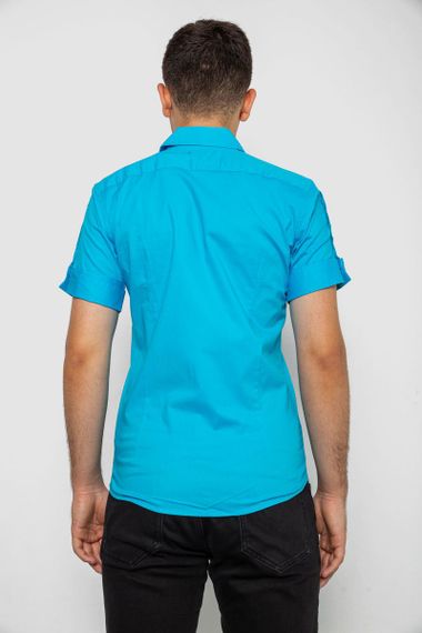 Рубашка мужская однотонная, цвет бирюзовый, 214R5003 | Зображення 3