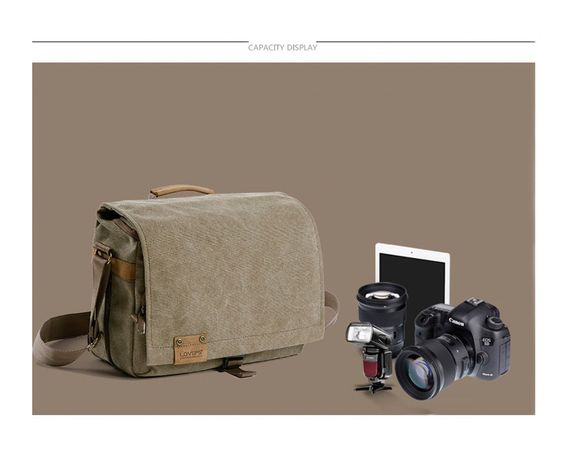 Фотосумка для фотоаппаратов Canon Nikon с отделениями LOVEPS LP-TR-1235 Сумка для фототехники через плечо | Зображення 1