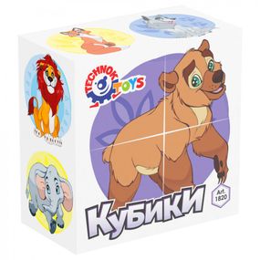 Іграшка кубики "Дикі тварини" 1820 ТехноК, в коробці (4823037601820)