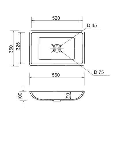 Раковина накладная Adamant LOWER, прямоугольная (100003858) | Зображення 8