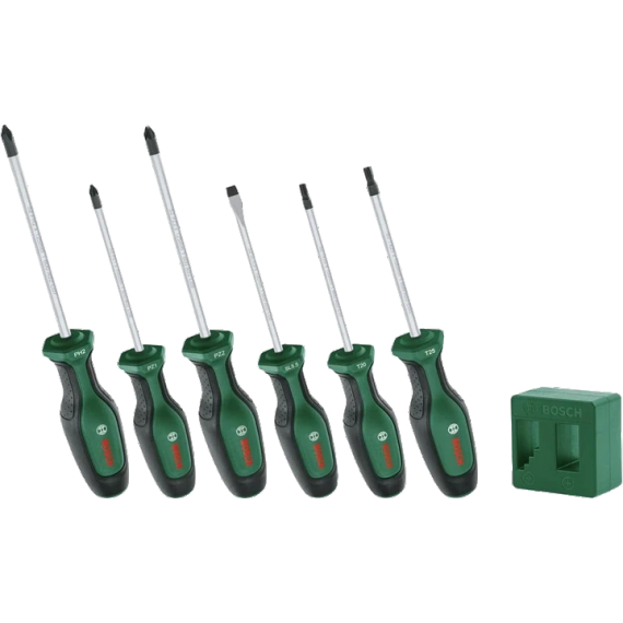Bosch (1600A02W7L) PH/PZ/SL/Torx 6 шт + намагнічувач Набір викруток - Ручний інструмент