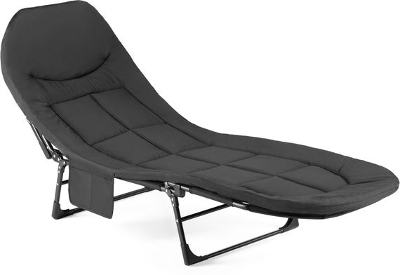 Шезлонг-кровать туристический Outtec Sun Zen раскладной мягкий с матрасом черный