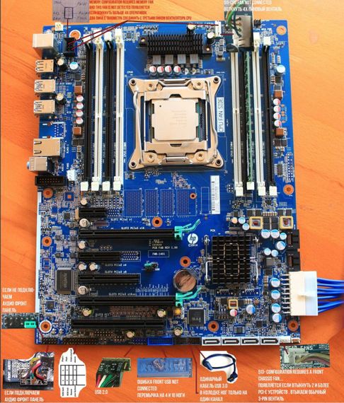 Комплект: Материнська плата HP Z440 / Intel Xeon E5-2640 v3 (8 (16) ядра по 2.6-3.4 GHz) (аналог i7-6850K) / 32 GB DDR4 / Socket LGA 2011 v3+v4 / NVMe boot + кулер ID-Cooling DK-01 NEW б/в | Зображення 7