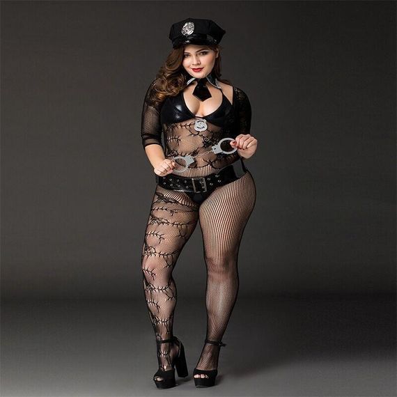Костюм поліціянтки JSY «Фрау Марта» Plus Size Black, ремінь, кепка, наручники, краватка sexstyle | Зображення 2