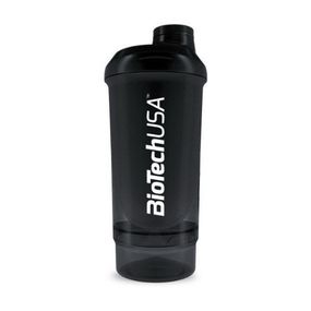 Шейкер BioTechUSA Wave+ Compact shaker 500ml /+150ml container/ Panther Black
